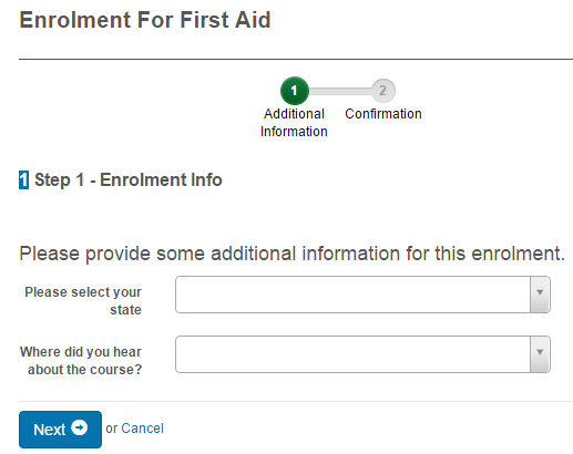 Questions presented during enrolment