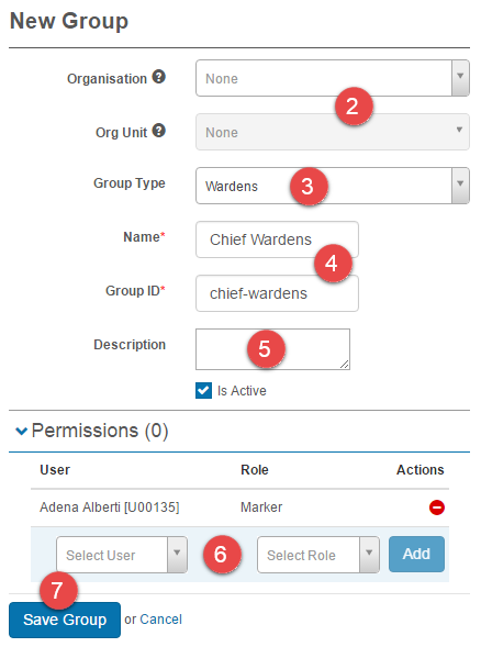 New group form