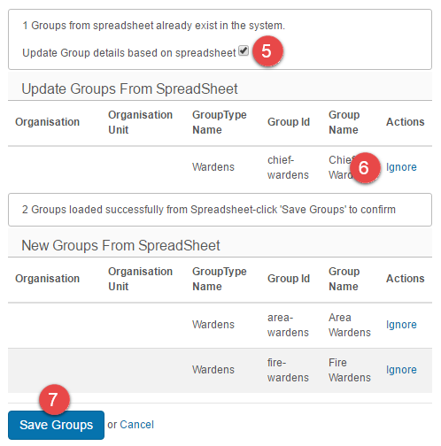 Group import review