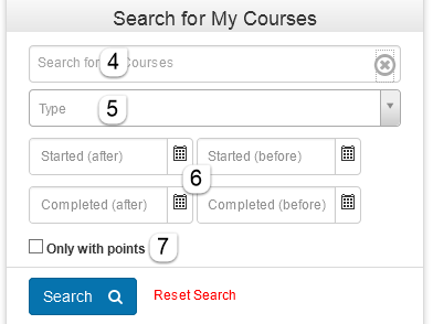 Transcript filter options