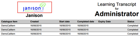 Logo on PDF transcript