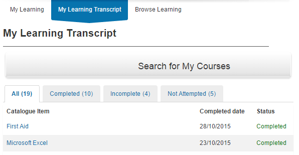 My Learning Transcript intro