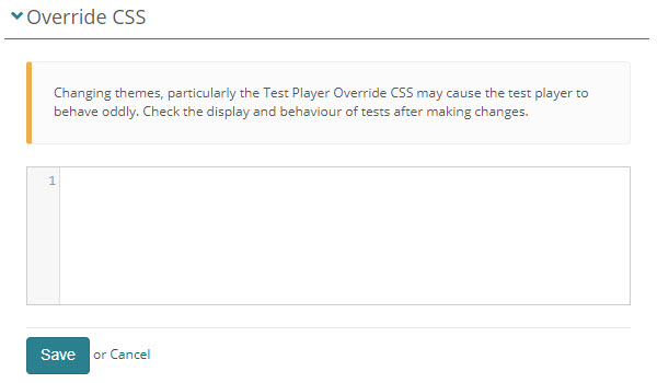 Override CSS section