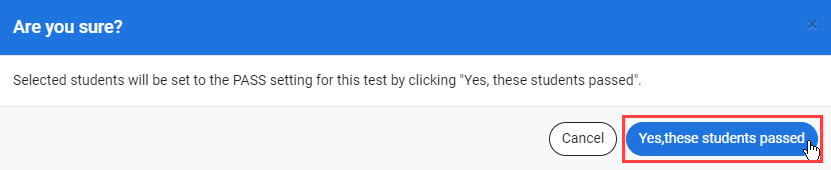 Are you sure popup with Yes button