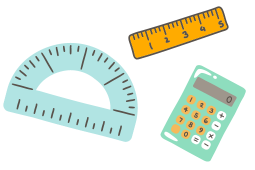 Image of the test-taker tools including ruler, calculator and protractor
